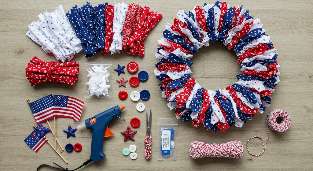 Materials_Needed_for_Making_a_Patriotic_Rag_Wreath