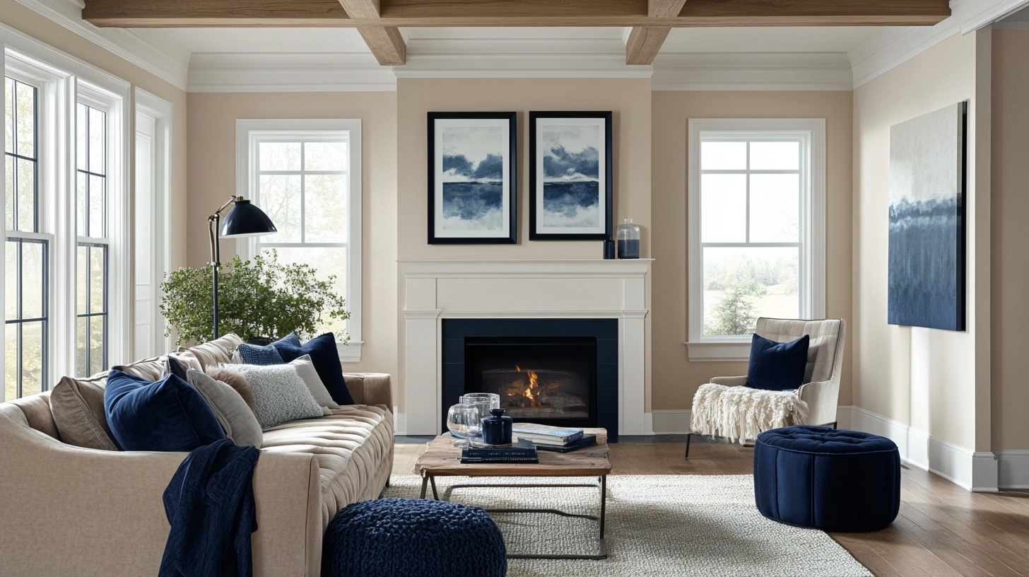 Accessible Beige + Pure White + Navy Blue